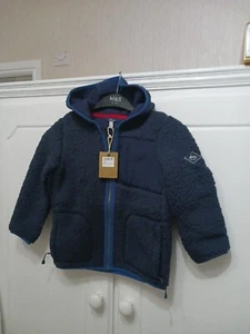 Joules Boys Ridley Fleece French Navy Zip-up Hoody Jacket 7-8yrs Warm Pockets - Picture 1 of 12