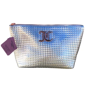 Juicy Couture SILVER Makeup Bag and Toiletry Bottle 12x8 inches - Picture 1 of 5