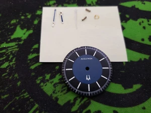New old stock Accutron Uhr 214 schwarz blau weißes Zifferblatt Zeiger Zifferblatt Muttern kostenloser Versand - Bild 1 von 5