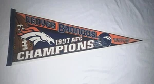 De colección 1997 Denver Broncos AFC campeonato banderín recuerdos Super Bowl XXXII - Imagen 1 de 5