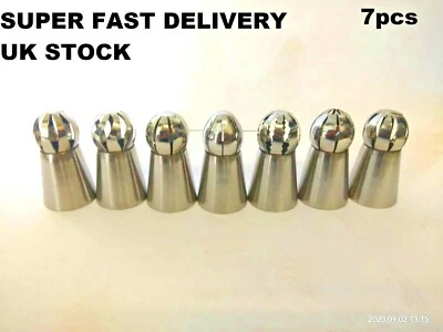 7pcs Cake Piping Nozzle Russian Tips Flower Icing Décor Topper Tools Baking Lot - Image 1 of 4