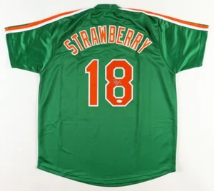 Darryl Strawberry Signed New York Mets St Patrick's Day Jersey (JSA COA) - Picture 1 of 7