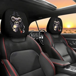 2X Funny Cartoon Car Headrest Covers,Cute Funny Cartoon Eyes Car Headrest Covers - Picture 1 of 18