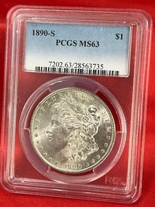 1890-S Morgan Silver Dollar MS63 PCGS - Picture 1 of 4