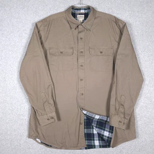 LL Bean Mens Large Tall Flannel Lined Hurricane Shirt Jacket Shacket Brown - Picture 1 of 9