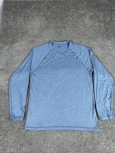 Camisa Rhone Para Hombres Grande Azul Manga Larga Atlética Cuello Redondo Rendimiento Camiseta Top - Imagen 1 de 11