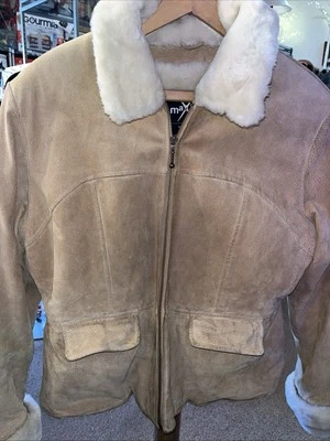 Chaqueta Wilson Cuero Máxima Tostado Gamuza Cuero Imitación Piel Oveja XL Usada Foto 1 de 4