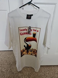 New W/ Tags Guiness Graphic Tee T-shirt Size Large Official Merch Cotton White - Picture 1 of 11