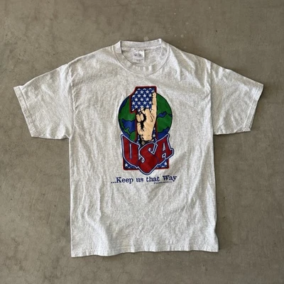 1990s USA Number One Vintage T Shirt - Size L - 20” X 28” - Image 1 of 3