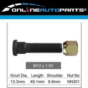 Front Wheel Stud & Nut for Holden Commodore VR VS VT 1993-2000 - Picture 1 of 1