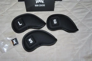 PXG IRON COVERS PEBBLE-TEXTURE WITH INTERCHANGEABLE BADGES BLACK (3) (4 BADGES) - Picture 1 of 6