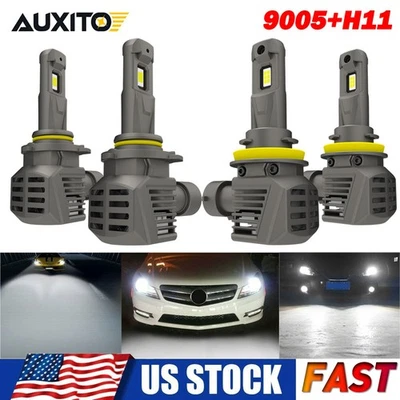 AUXITO 9005 H11 LED Headlight Kit Bulbs Hi Lo Beam 6500K White High Power NEWEST - Imagem 1 de 4