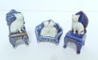 Miniature Fairing Cats  On Sofa & Chairs Porcelain