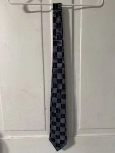 Corbata de golf Tommy Hilfiger azul a cuadros estampado de golfista estilo vintage años 90 - Imagen 1 de 5