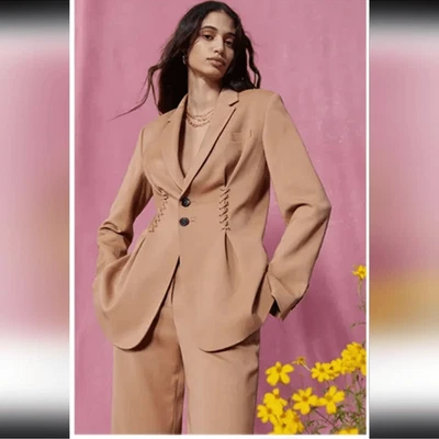 NEW A.L.C. Maverick Lace-Up Blazer Jacket Tawny Brown Size 0 - Image 1 of 4