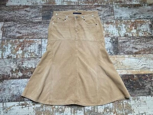 Vintage! Gonna donna Ralph Lauren in velluto a coste beige taglia 6/W29 - Foto 1 di 5