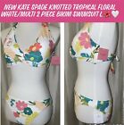 NEW Kate Spade Knotted Tropical Floral White/Multi 2 Piece Bikini Swimsuit L🌺🤍
