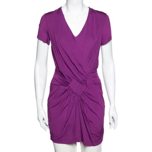 Etro Purple Draped Knit Short Sleeve Tunic L - Picture 1 of 7