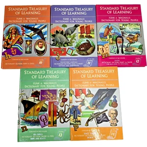 Funk & Wagnalls Standard Treasury of Learning Dictionary For Young People 5 Book - Picture 1 of 18