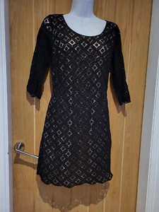 Black Lace Lipsy Dress - Size 10 wedding party - Picture 1 of 11
