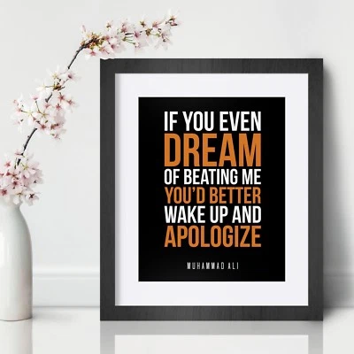 Muhammad Ali Inspirational Wall Art Print Motivational Quote Poster Decor Gift - Image 1 of 4