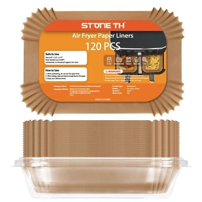 120 Piezas Papel de Hornear para Freidora de Aire Caliente Ninja Dual Airfryer con Doble Peine... Foto 1 de 4