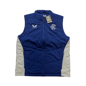Castore Rangers FC Coaches match day bench gilet men's size L blue - Picture 1 of 10