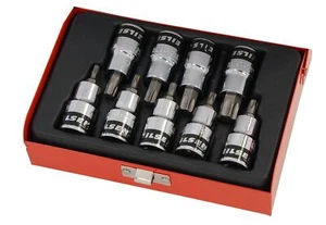 Juego de enchufes de broca estrella Torx de 1/2" - T20, T25, T27, T30, T40, T45, T50, T55 y T60 - Imagen 1 de 3