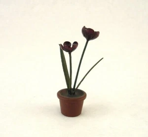Reibestein Wiener VIENNA BRONZE Flower Red TULIP Brass - Picture 1 of 2