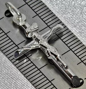 Sterling Silver Crucifix Cross Pendant - Solid 925 Silver - Picture 1 of 5