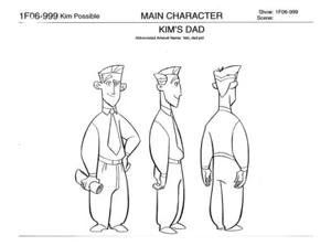 Disney's KIM POSSIBLE 2002 copia de estudio de producción KIM'S DAD página de guía de modelos - Imagen 1 de 3