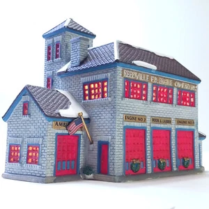 Lemax 1998 Fire Station Jukebox Junction #85300 Reedville F.D. (Flag Paint Chip) - Picture 1 of 24