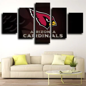 NFL Sports Football Team Arizona Cardinals Logo 5 Stück Panel Leinwand Wandbild - Bild 1 von 4