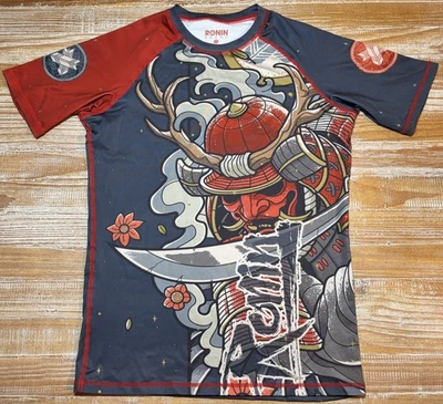 Ronin Brand Oni Bushi Blackout Brother Demon Samurai Short Sleeve Rash Guard M - Image 1 of 4