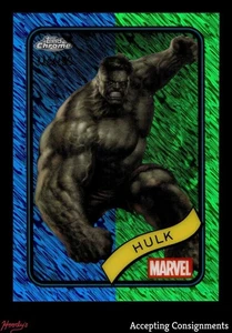 2025 Topps Chrome Marvel Blue and Green Shimmer #128 Hulk 114/199 - Picture 1 of 2