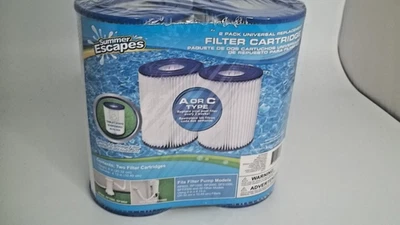 New 2 Pack Summer Escapes Type A or C Pool Filter Cartridge Replacement Filters - Image 1 of 4