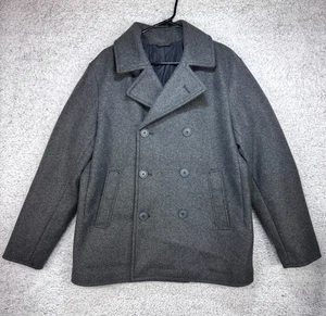 Old Navy Peacoat Double Breasted Gray Jacket Lined Men's Size Large - Picture 1 of 10