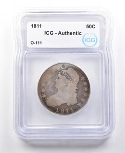 1811 Capped Bust Half Dollar O-111 Authentic ICG *3013 - Picture 1 of 3