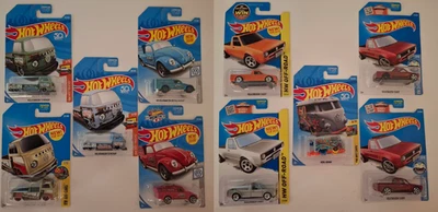 LOT [10] CARDED 2015-2019 HOT WHEELS VOLKSWAGEN TRUCK MODEL VARIATIONS - image 1 of 4