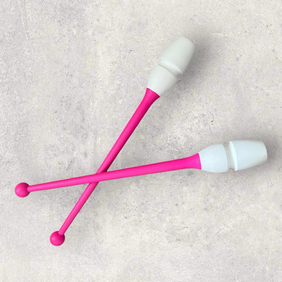 Rhythmic Gymnastics Clubs – Pink & White – FIG Approved – New- 35cm - Image 1 of 1