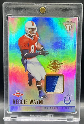 2001 Pacific Titanium Reggie Wayne RC Rookie 60/75 Colts NM+ Game Logo Patch 175 - Image 1 of 3