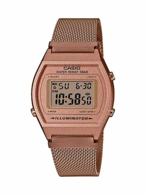 Casio VINTAGE EDGY 35mm Caja Resina Plástica Oro Rosa, Correa Acero Inoxidable Oro Rosa, Reloj para Mujer (B640WMR-5AEF)