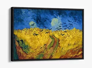 VAN GOGH CAMPO DE TRIGO CON CUERVOS - EFECTO FLOTANTE LONA ARTE PARED IMPRESIÓN FOTO- AZUL - Imagen 1 de 12