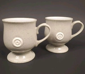 Minimalist Pedestal Mug Toddy Irish Coffee Bar Stoneware 8 oz Set of 2 - Picture 1 of 12