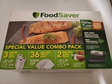 FoodSaver Special Value Vacuum Seal Combo Pack 8" & 11" Rolls 36 Pre-Cut Qt Bags