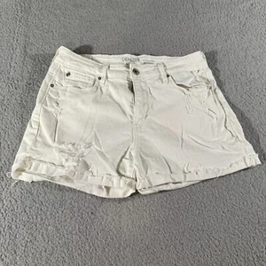 Levi's Denizen Shorts White Women's Size 8 Womens High Rise Pocket Button Zip - Picture 1 of 12