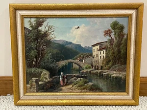 Antique IMPRESSIONIST LANDSCAPE OIL PAINTING - SIGNED - SOME AS IS - Picture 1 of 10