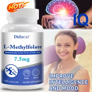 L Methylfolate 7.5 Mg - Metabolically Active Folate - Supports Mood -120Capsules - Picture 1 of 15