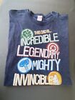 Man  Cotton Marvel Avengers Father's Day Dad Words Graphic T-Shirt 3XL Gray Blue