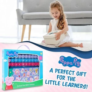 Juego escolar Peppa Pig con estampillas - BNIP - almohadillas de tinta no incluidas - Imagen 1 de 3